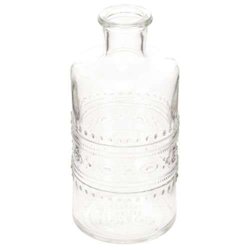 Skleněná láhev se vzorem, válcová, průhledná, dekorativní váza, 15 cm, 6 kusů