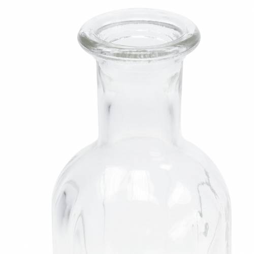 položky Dekorativní skleněná láhev s rýhovanou dekorací čirá Ø7,5cm H19cm 6 ks