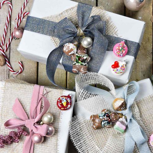 Floristik24 Skleněné přívěsky perník &amp; cupcakes, mix vánočních ozdob, vánoční pekárna H4 / 8cm pravé sklo 6ks