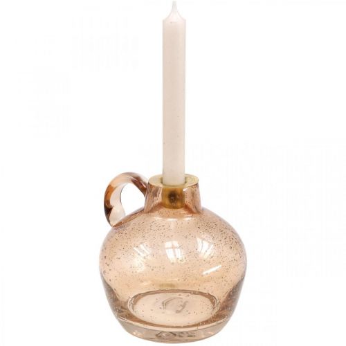 položky Svícen Skleněná svíčka Světle hnědá dekorativní džbán V15,5cm