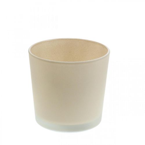 Skleněný květináč béžový květináč skleněný květináč Ø11,5cm V11cm