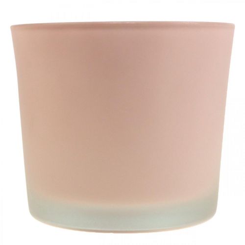 položky Skleněný květináč růžový skleněný kbelík Ø14,5 cm V12,5 cm