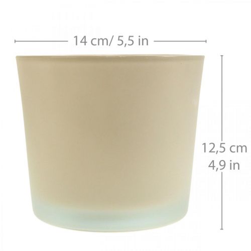 položky Skleněný květináč béžový květináč skleněný květináč Ø14,5cm V12,5cm