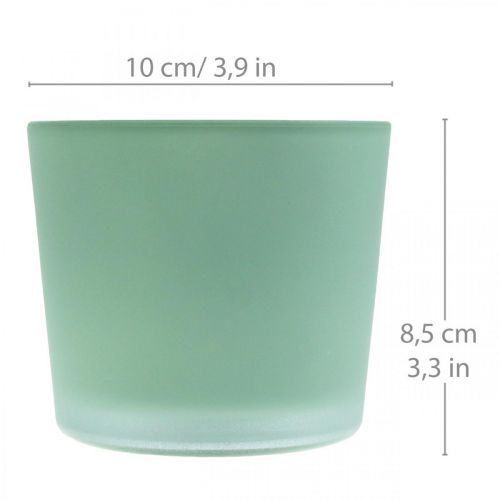 Floristik24 Skleněný květináč zelený květináč skleněná vana Ø10cm V8,5cm