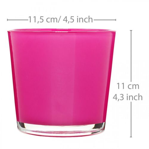 Floristik24 Skleněná vana, květináč růžový Ø11,5cm H11cm