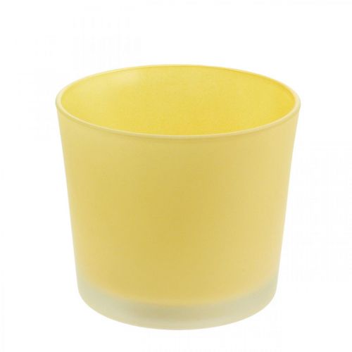 Skleněný květináč žlutý květináč skleněná vana Ø14,5cm V12,5cm