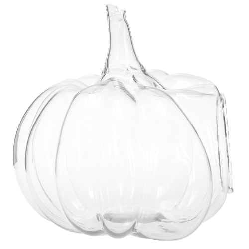 položky Skleněná dýně s otvorem, podzimní dekorace dýně, čirá, Ø21 cm, V20 cm