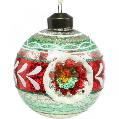 položky Vánoční koule se vzorem, ozdoby na stromeček, vánoční koule barevné V9cm Ø8cm pravé sklo 3ks