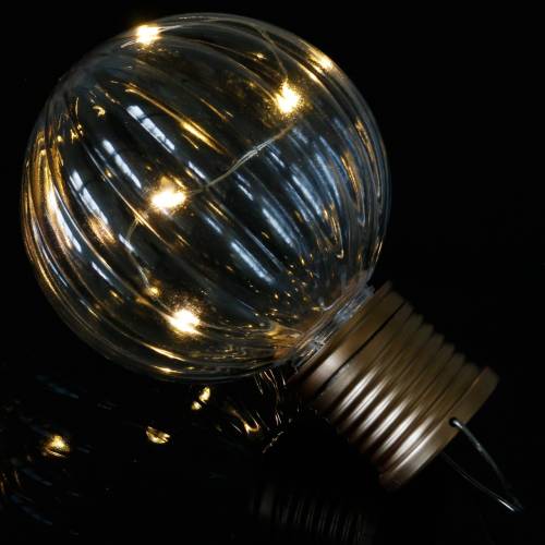 Floristik24 Solární LED lampa retro vzhledu transparentní teplá bílá Ø8cm