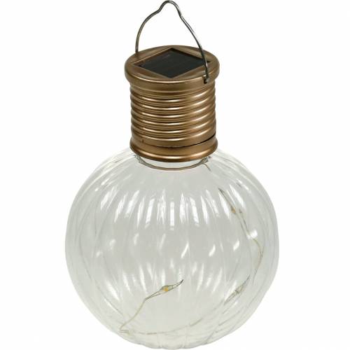 Floristik24 Solární LED lampa retro vzhledu transparentní teplá bílá Ø8cm