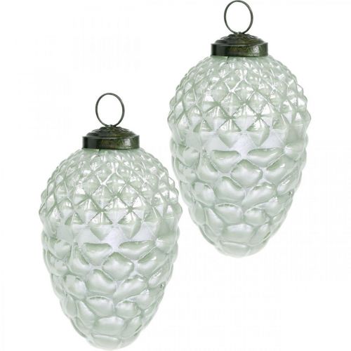 Floristik24 Ozdoba na strom šišky podzimní plody pravé sklo starožitný vzhled Ø7cm V11,5cm 6ks