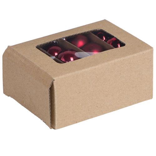 Skleněné koule Vánoce v Bordeaux mix Ø3cm 22 ks | Floristik24.cz