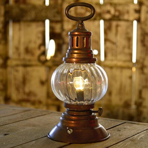 Floristik24 LED hurikánová lucerna, kovová lampa, dekorativní světlo, vintage vzhled Ø12,5cm H30cm