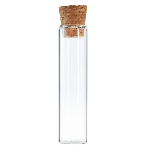 Floristik24 Mini vázičky skleněné dekorační skleněné trubice se zátkami H11,5cm 24 ks