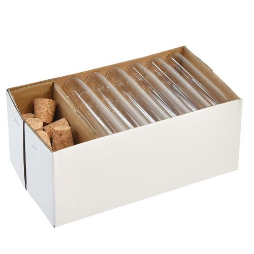 položky Zkumavka dekorativní skleněné trubičky korkové minivázy H13cm 24 ks