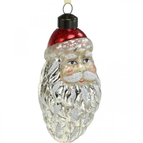 položky Dekorativní přívěsek Santa Claus, adventní dekorace, ozdoba na vánoční stromeček pravé sklo, vintage vzhled V12cm Øcm 2ks