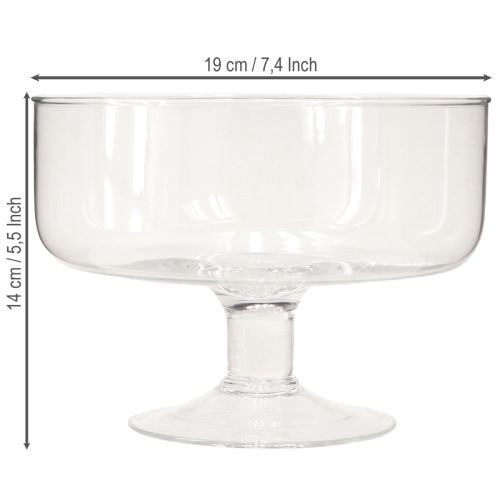 Floristik24 Skleněná miska na plovoucí svíčky Miska s podstavcem Ø19cm V14cm