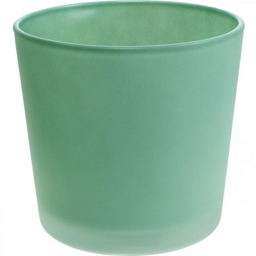 Skleněný květináč zelený květináč skleněná vana Ø11,5cm H11cm