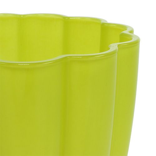 Floristik24 Skleněná váza &quot;Bloom&quot; limetka Ø14cm H17cm