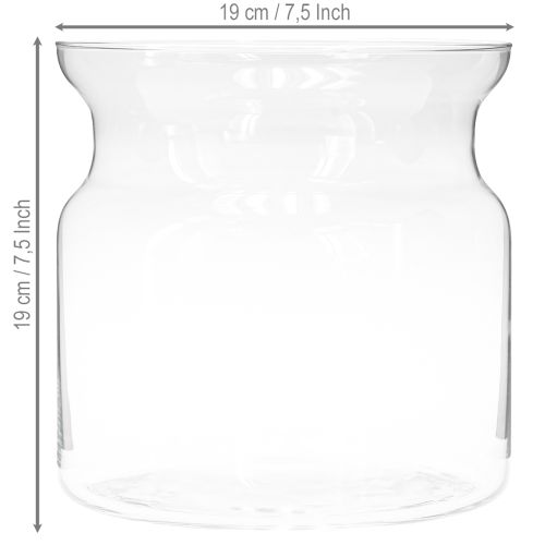 položky Skleněná váza Brenda váza na květiny skleněná velká čirá Ø19cm H19cm