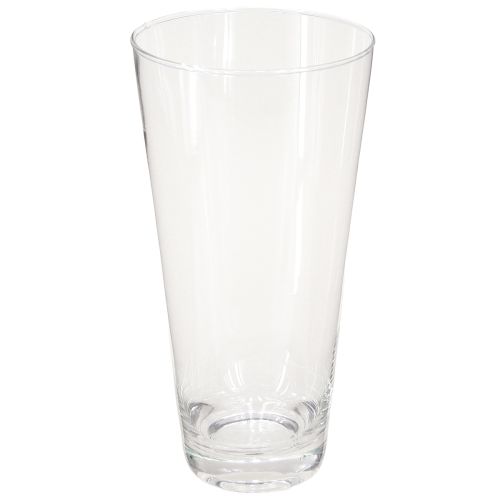 Floristik24 Skleněná váza kónická váza na květiny průhledná Ø10cm V20cm