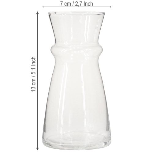 položky Skleněná váza hyacintová váza dekorativní váza transparentní Ø7cm V13cm