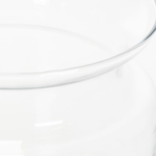 položky Váza z čirého skla, dekorativní skleněná váza s okrajem, na svícen nebo květinovou vázu, 15 cm