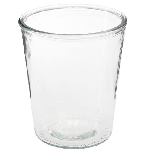 položky Skleněná váza kónická váza skleněný květináč Ø14cm H16cm 2ks