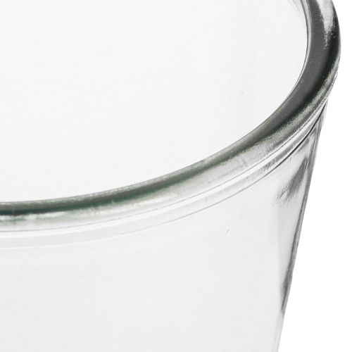 položky Skleněná váza kónická váza skleněný květináč Ø14cm H16cm 2ks