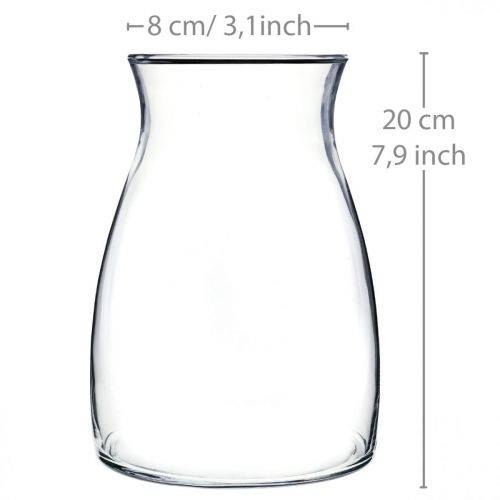 Floristik24 Dekorativní skleněná váza čirá váza na květiny skleněná Ø11cm V20cm