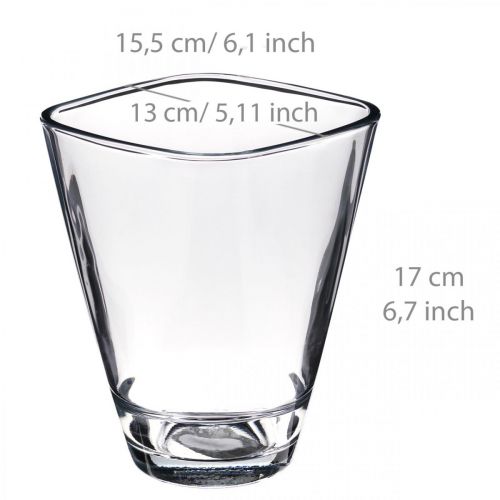 Floristik24 Skleněný květináč na orchidej čirý V17cm Š13cm