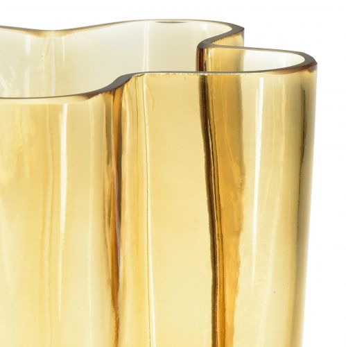 Floristik24 Skleněná váza hnědá váza skleněná světle hnědá květina Ø15cm V20cm