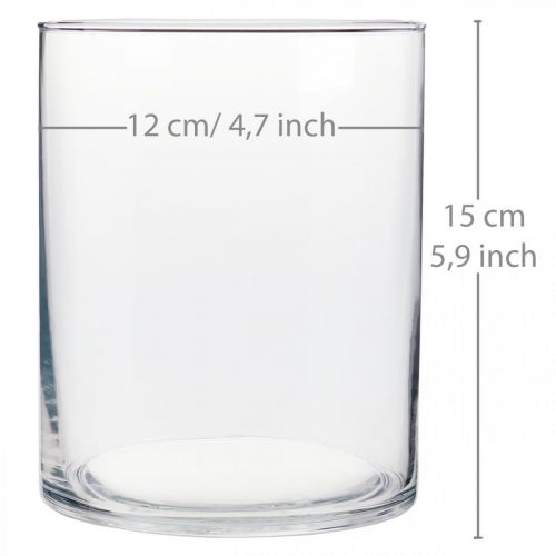 Floristik24 Skleněná váza Ø12cm H15cm