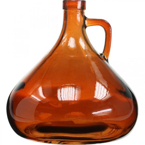 Floristik24 Skleněná váza vintage vzhled skleněná dekorace hnědá Ø17cm V18cm