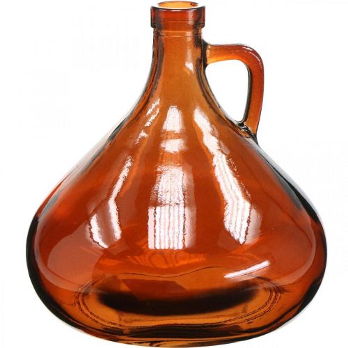 Skleněná váza vintage vzhled skleněná dekorace hnědá Ø17cm V18cm