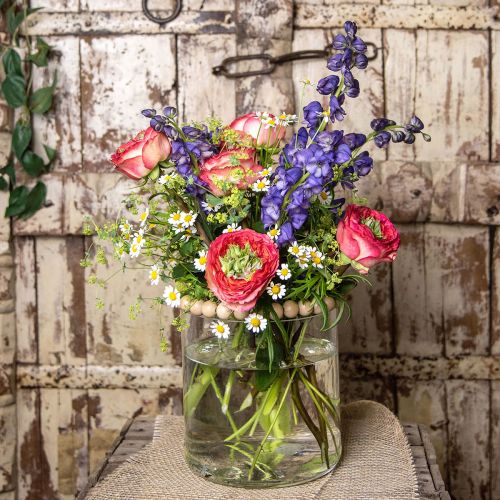 Skleněná váza skleněný válec váza na květiny skleněná dekorace V15cm Ø15cm