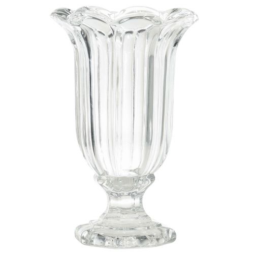 položky Skleněná váza s nohou skleněná váza na květiny Ø13,5cm V22cm