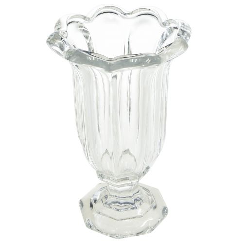 Skleněná váza s nohou skleněná váza na květiny Ø13,5cm V22cm