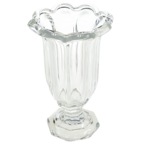 položky Skleněná váza s nohou skleněná váza na květiny Ø13,5cm V22cm