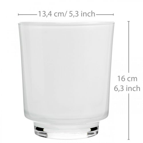 Floristik24 Květináč na orchidej bílé sklo V16cm Ø13,4cm