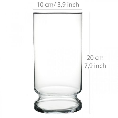 Floristik24 Skleněný vázový válec čirý Ø10cm H20cm