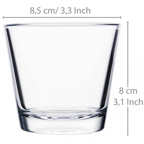Floristik24 Skleněná váza čirá Ø8,5cm V8cm 6ks