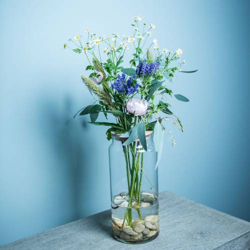 položky Dekorativní váza s otvory Skleněná váza s perforovaným víkem Moderní květinová dekorace