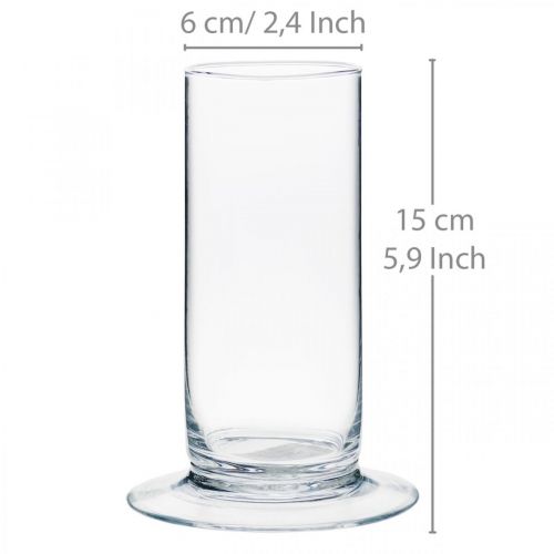 položky Skleněná váza s nohou Čirá Ø6cm V15cm