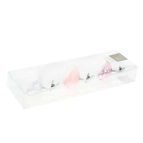 Floristik24 Skleněný ptáček na klipsu 8cm různé 3ks