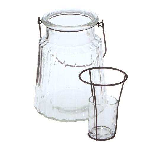 položky Skleněná lucerna s uchem sklo čiré Ø14cm V18cm