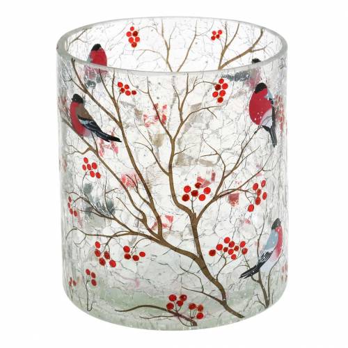 Floristik24 Lucerna Bullfinch Crackle Clear Ø9cm H10cm