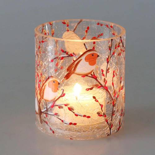 Floristik24 Lucerna Robin Crackle Clear Ø9cm H10cm