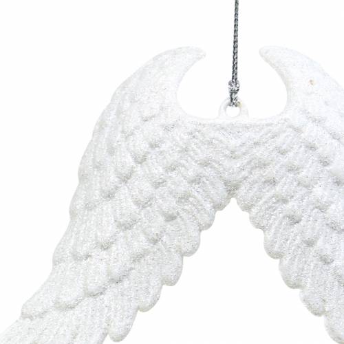 položky Vánoční ozdoby na stromeček andělská křídla třpytivá bílá 16cm 12ks