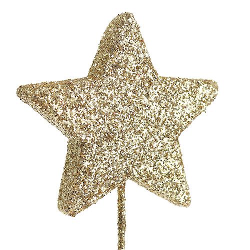 položky Třpytivá hvězda na drátku 4cm zlatá 60ks